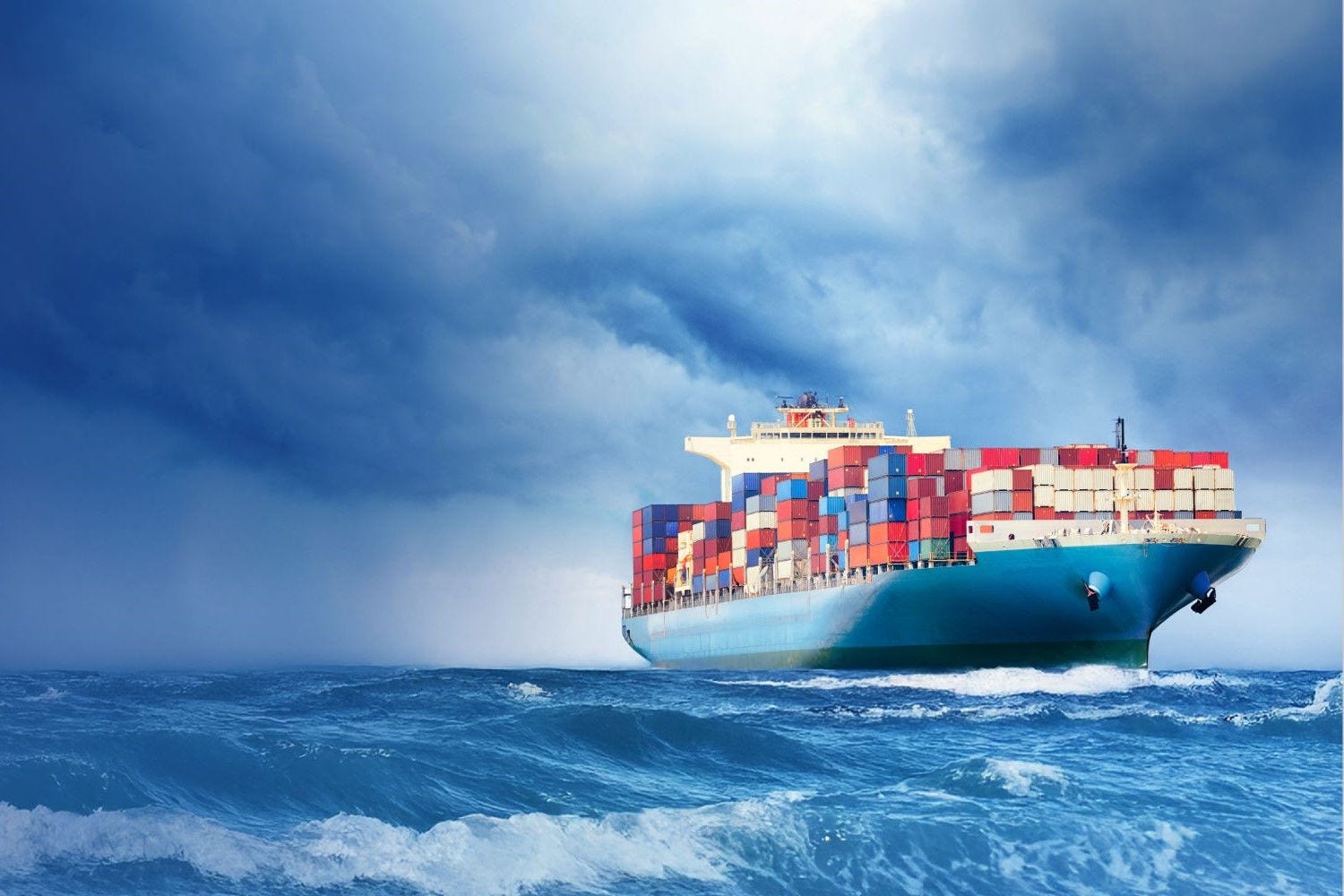 Shipping container being hoisted