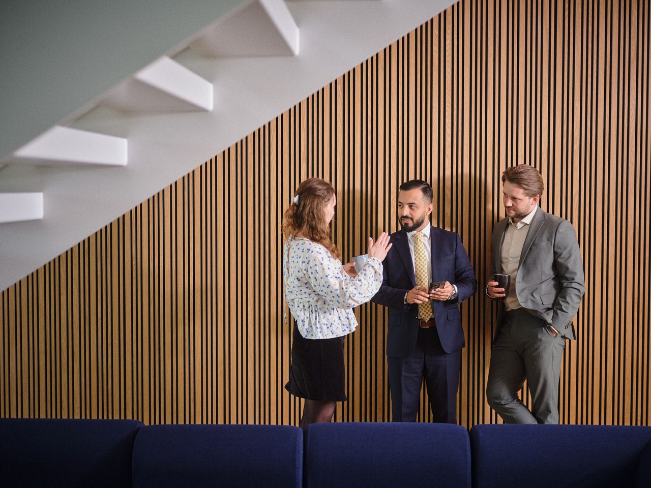 Employees talking