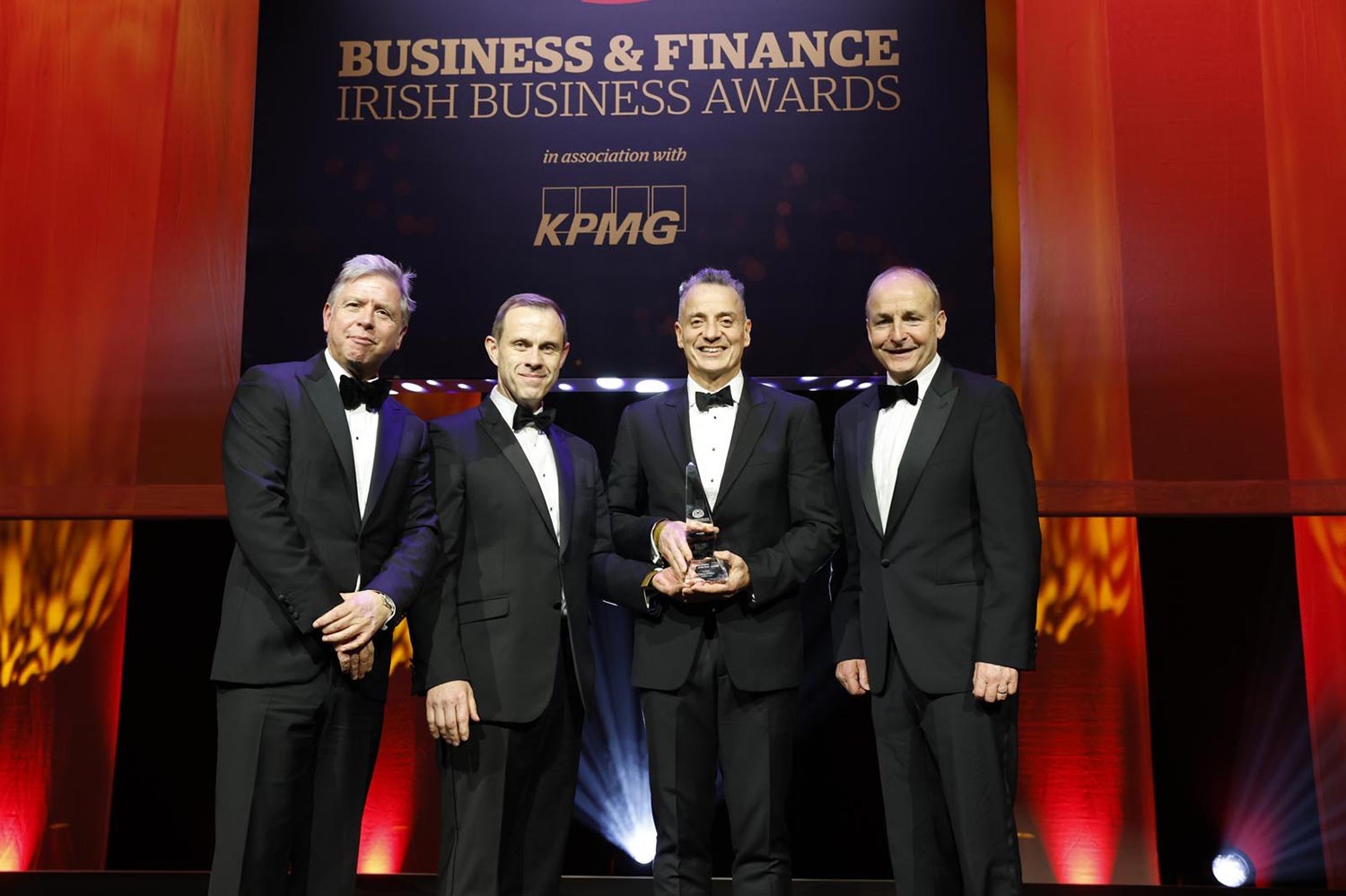 Dalton Philips, Business Person of the Year (Ian Hyland - Business & Finance, Ryan McCarthy - KPMG, Dalton Philips - Greencore, An Taoiseach Micheál Martin TD)