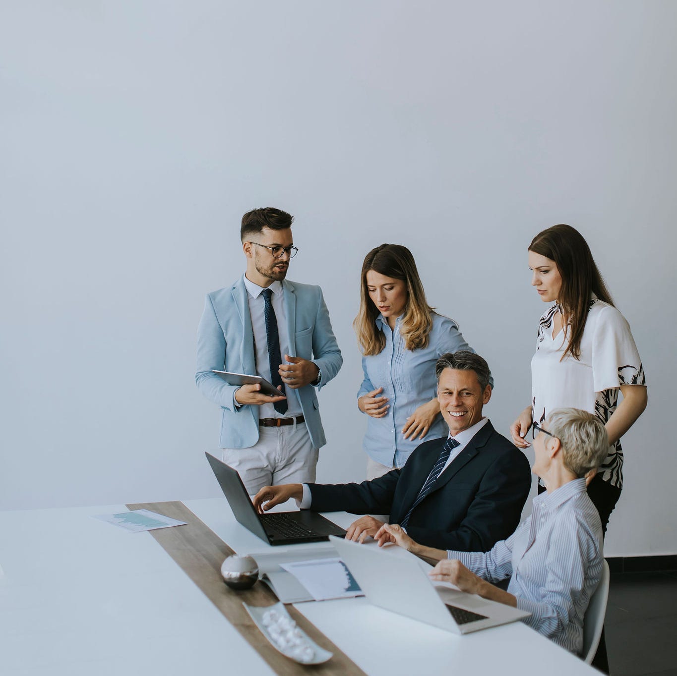 colleagues sitting at a table