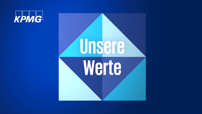 Würfel, der sich dreht und die Werte von KPMG anzeigt