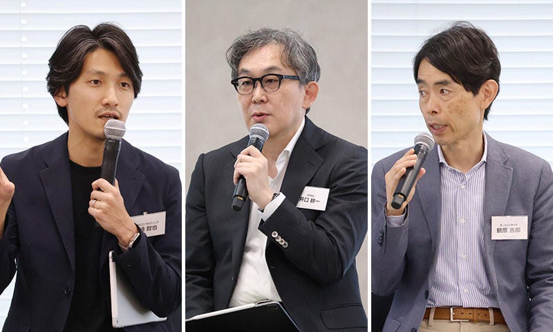 Japanese alt text: 左から　KPMG　宮崎、井口、オートインサイト　鶴原氏