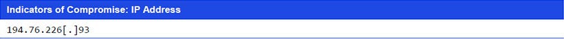 Japanese alt text: Indicators of Compromise: IP Address