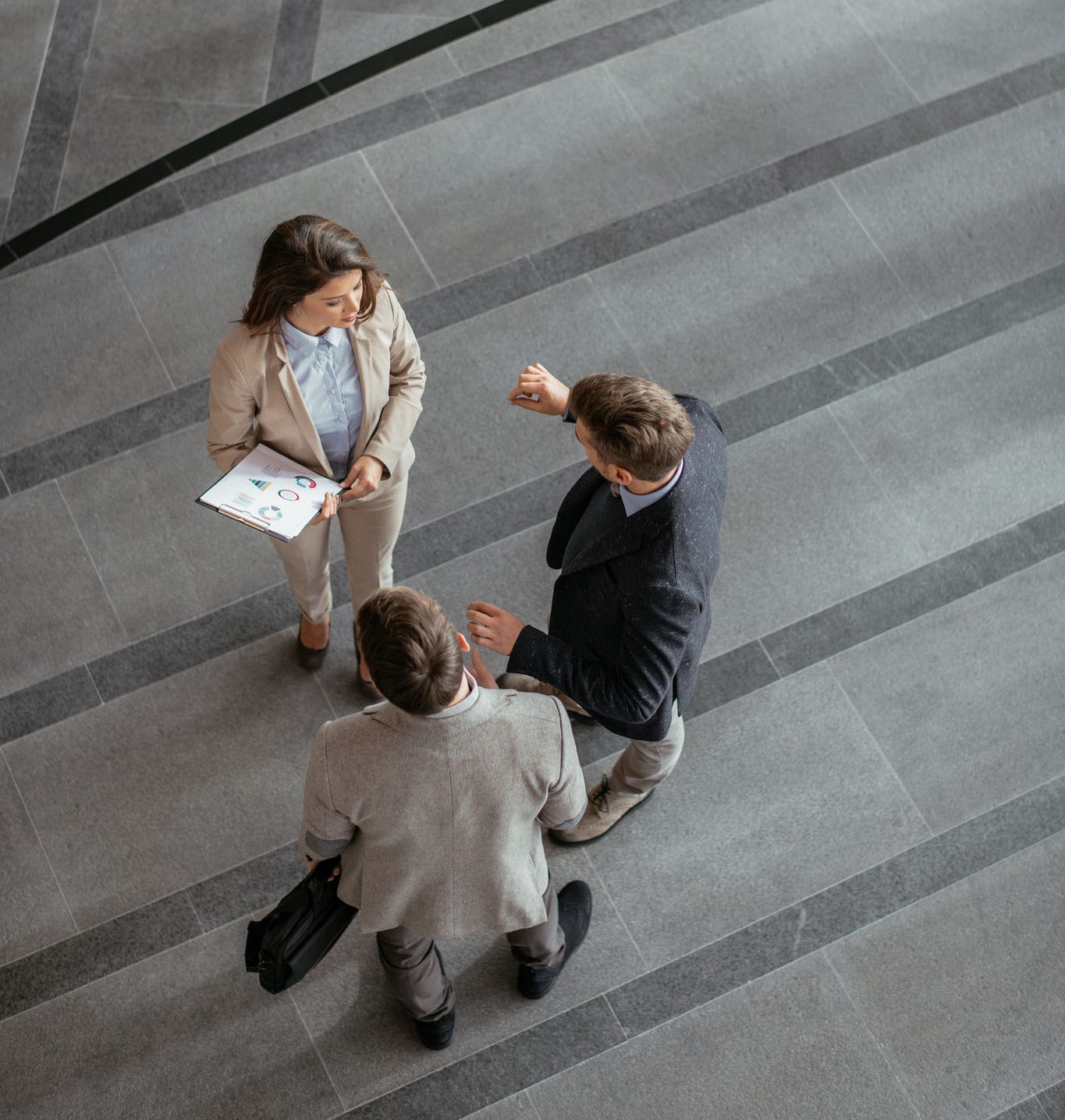 1077368550 Top view of a business people