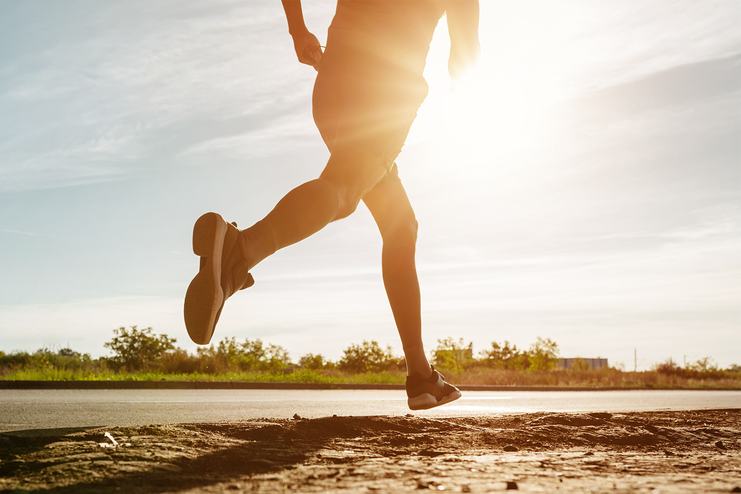 Person running on a sunny day