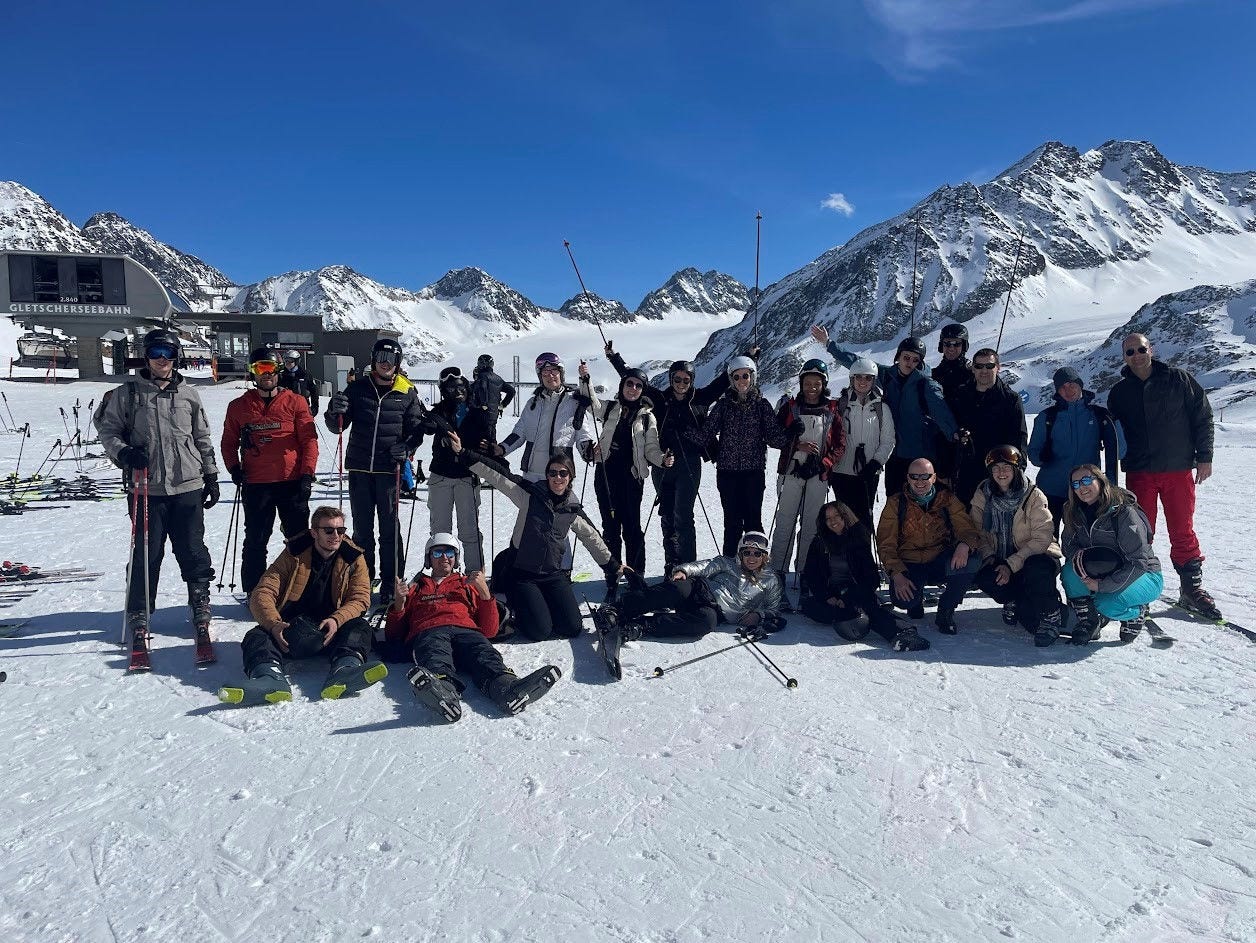 Interns having a fun team meeting