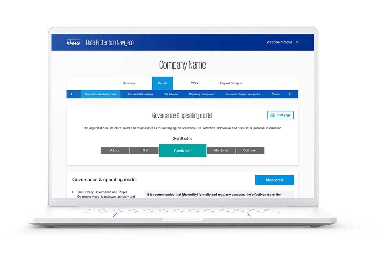 Data Protection Navigator Screen 1 – Recommendations and roadmap Data Protection Navigator Screen 1 – Recommendations and roadmap