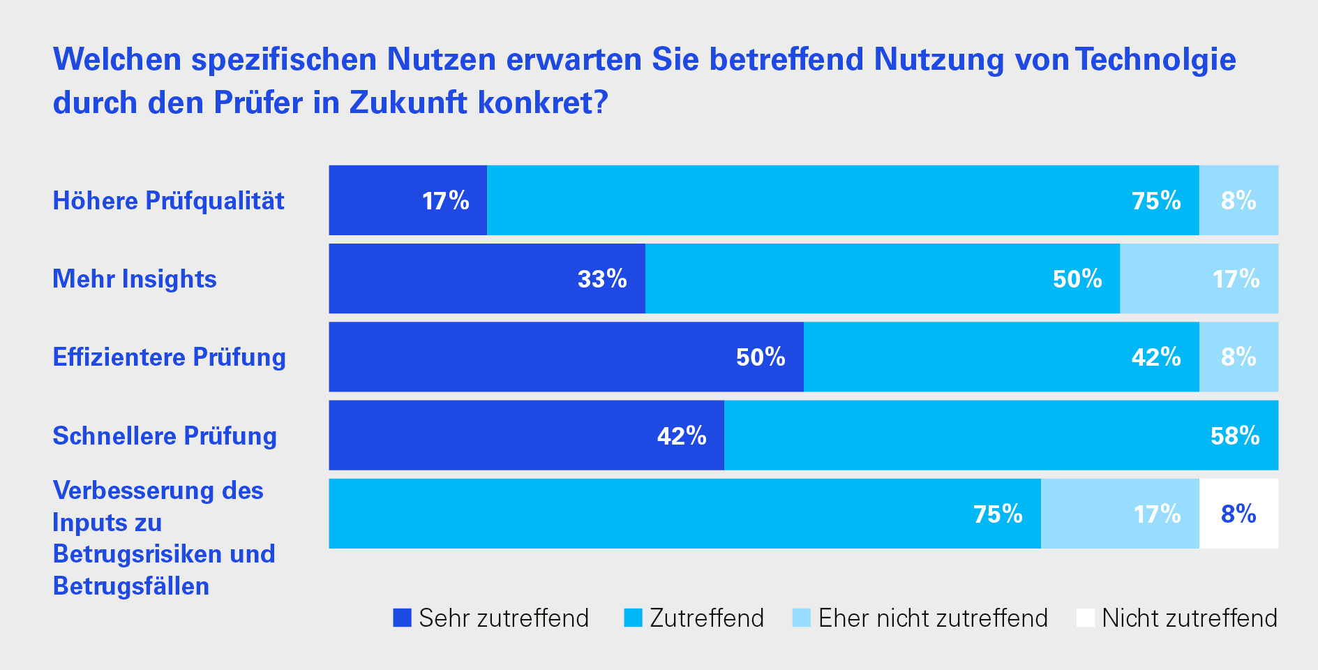 Welchen spezifischen Nutzen erwarten Sie betreffend Nutzung von Technologie durch den Prüfer in Zukunft konkret?