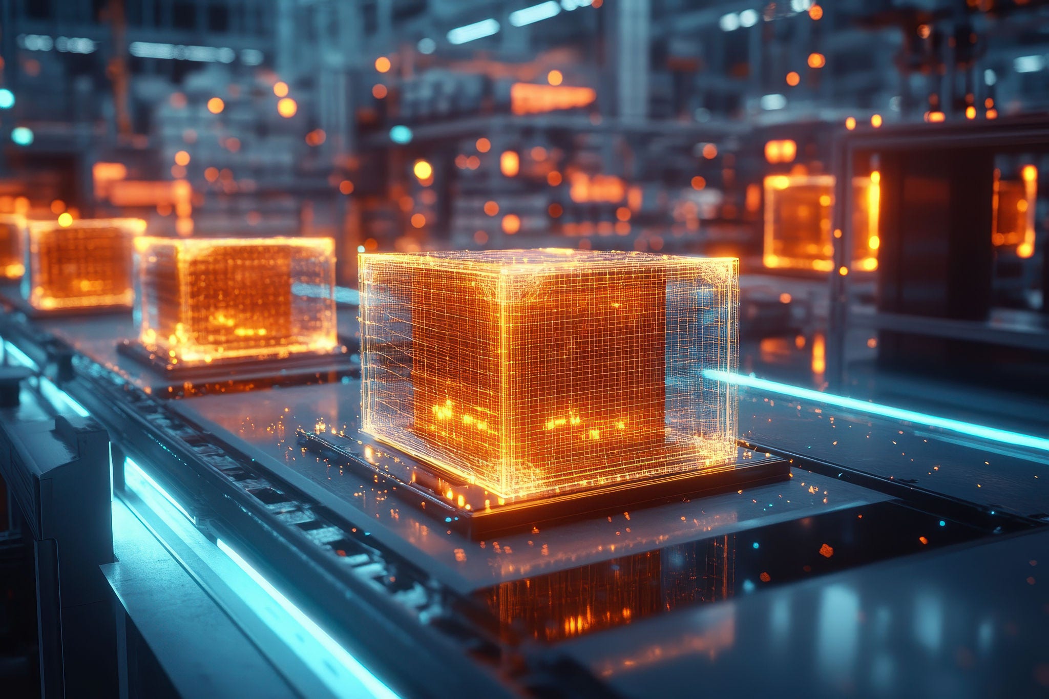 Smart warehouse management system using augmented reality technology to identify package picking and delivery . Future concept of supply chain and logistic business..