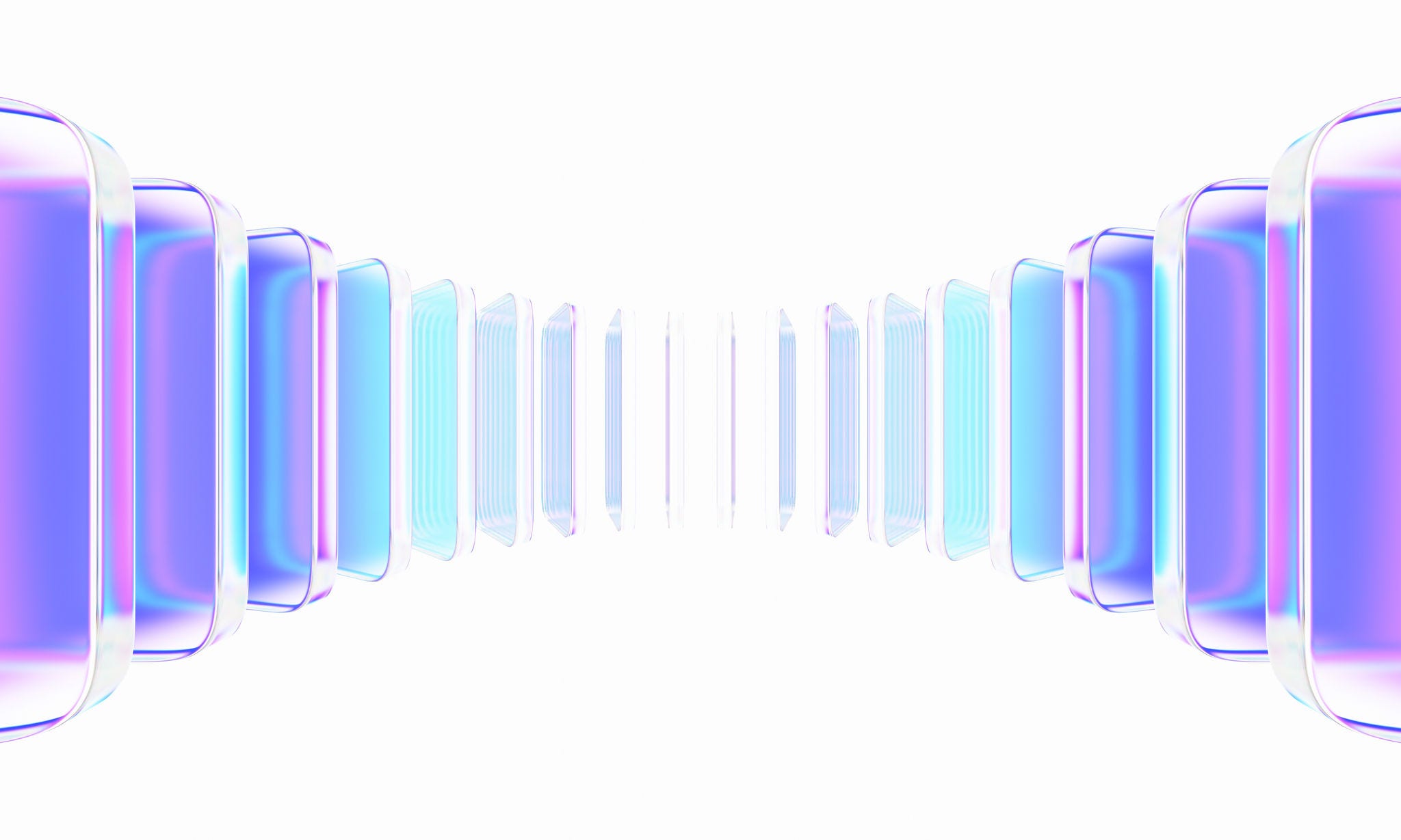 Abstract background design, composition with glass cubes, 3d render