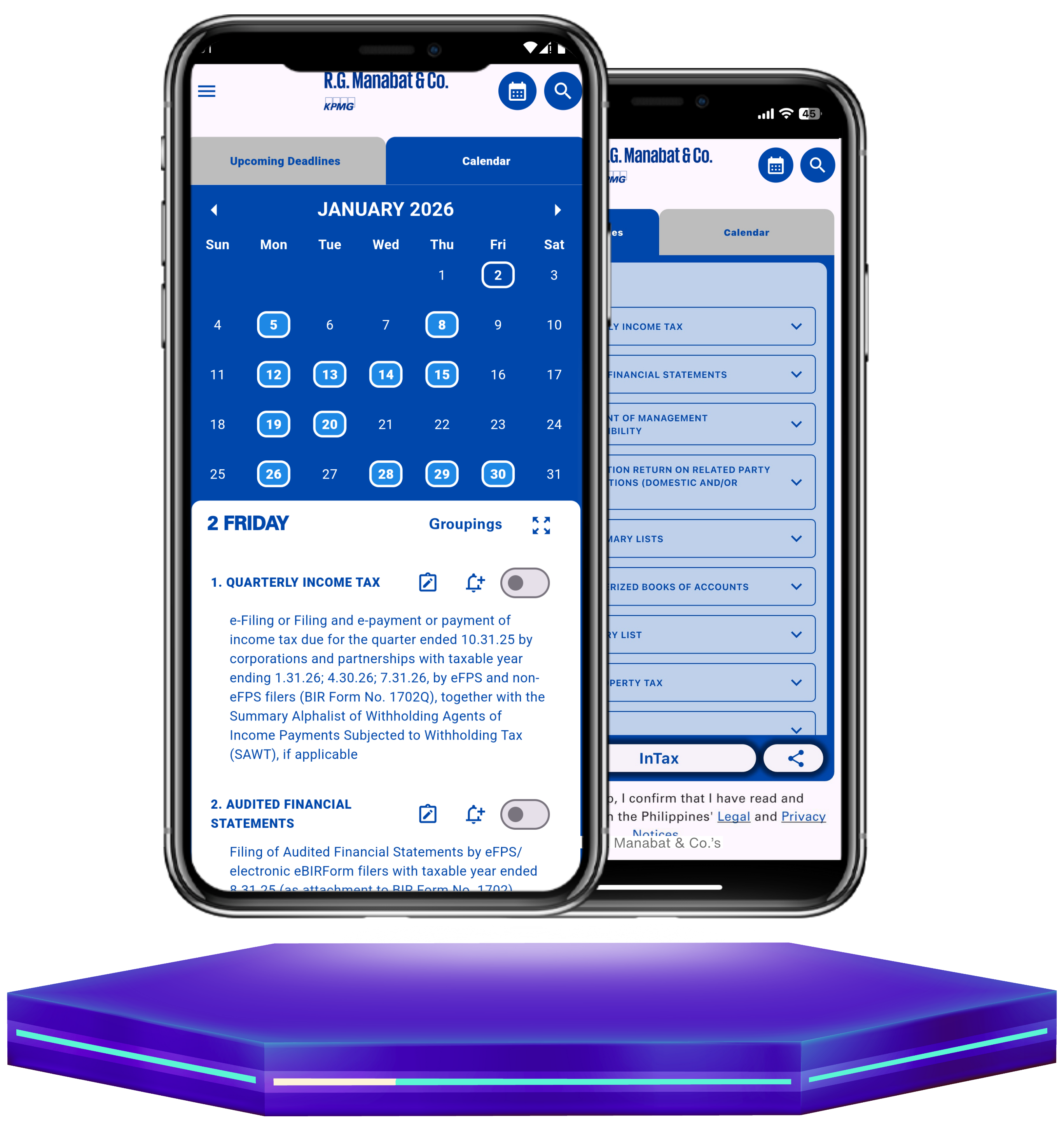 kpmg online tax calendar