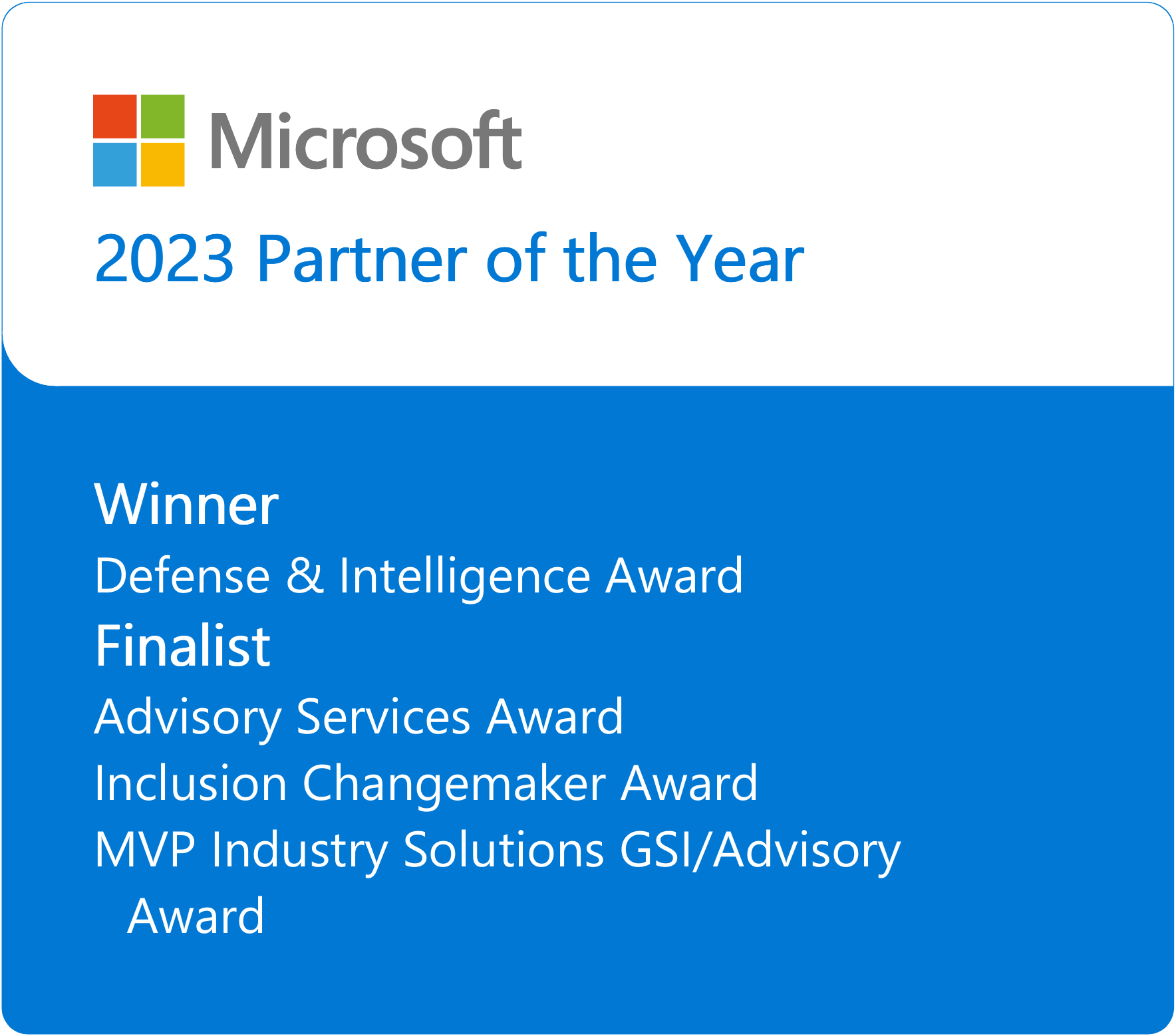 Microsoft 2023 partner of the year