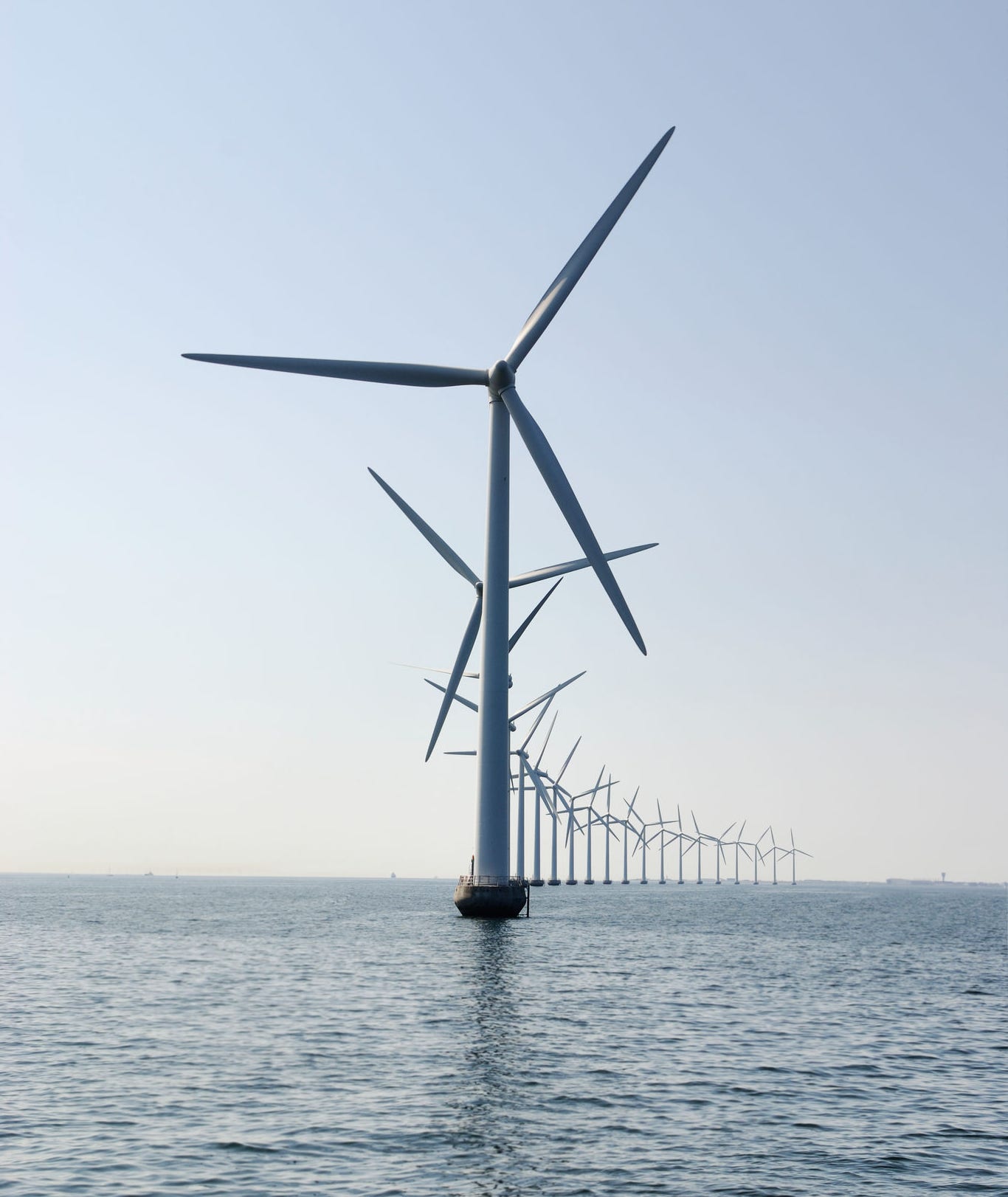 windturbine at the ocean outside Copenhagen, Denmark, vertical