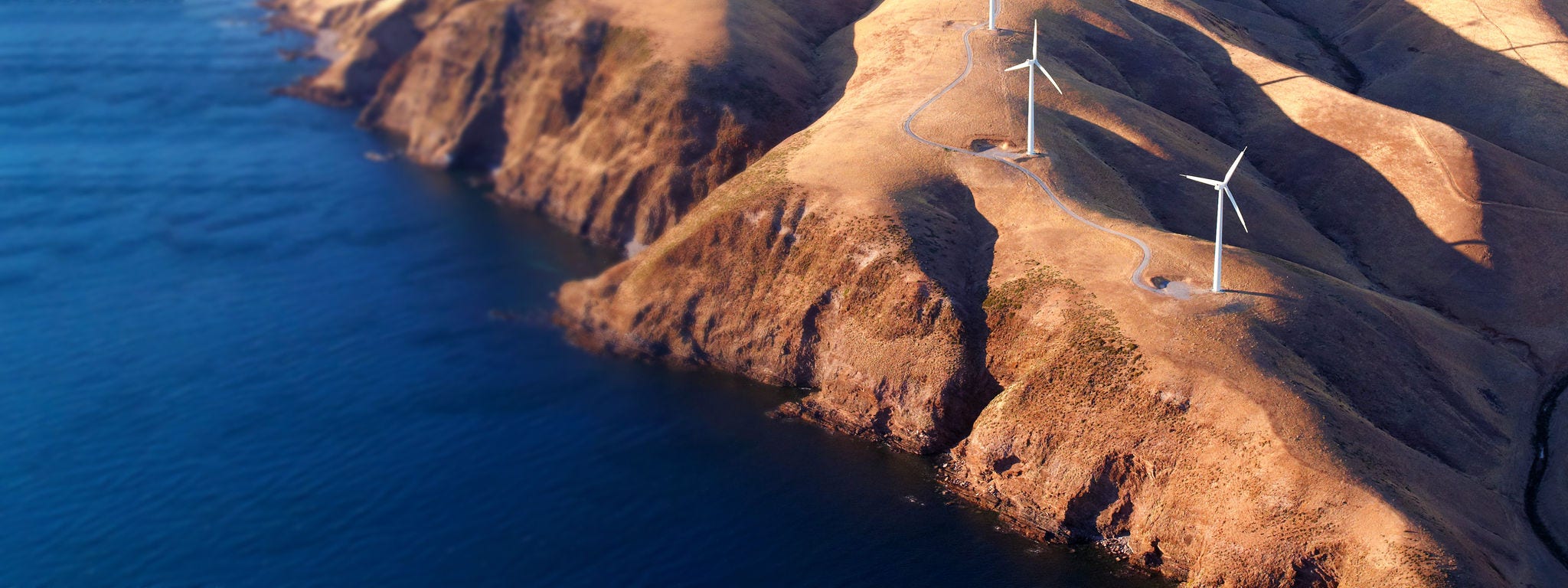 South Australian wind turbines along cliffs South Australian wind turbines along cliffs