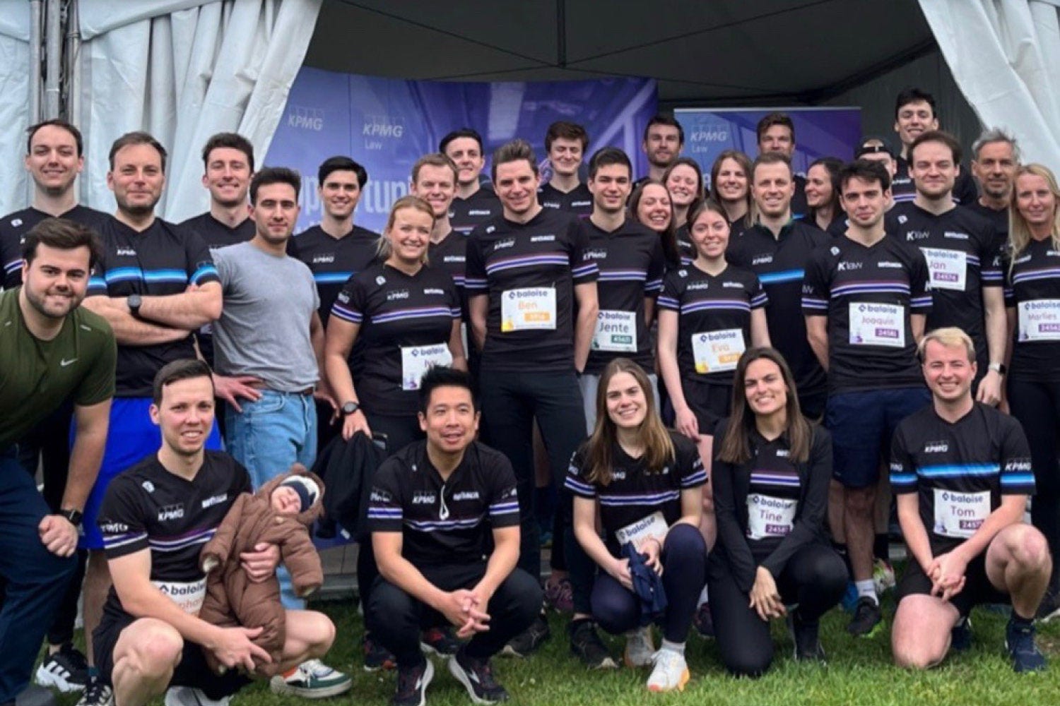 A group of people at a sports event.