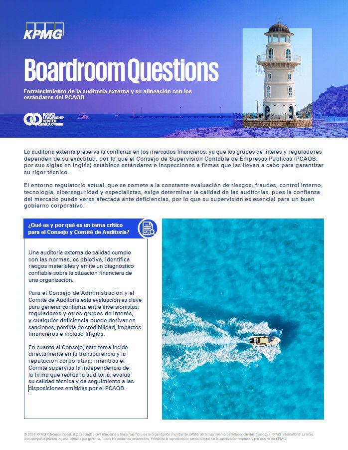 Fortalezca su auditoría externa con análisis alineados a los estándares del mercado y del PCAOB. Mejore transparencia, confianza y gobierno corporativo.