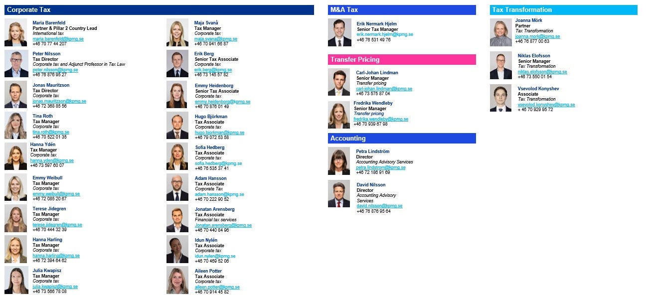 KPMG Sweden Pillar Two Team