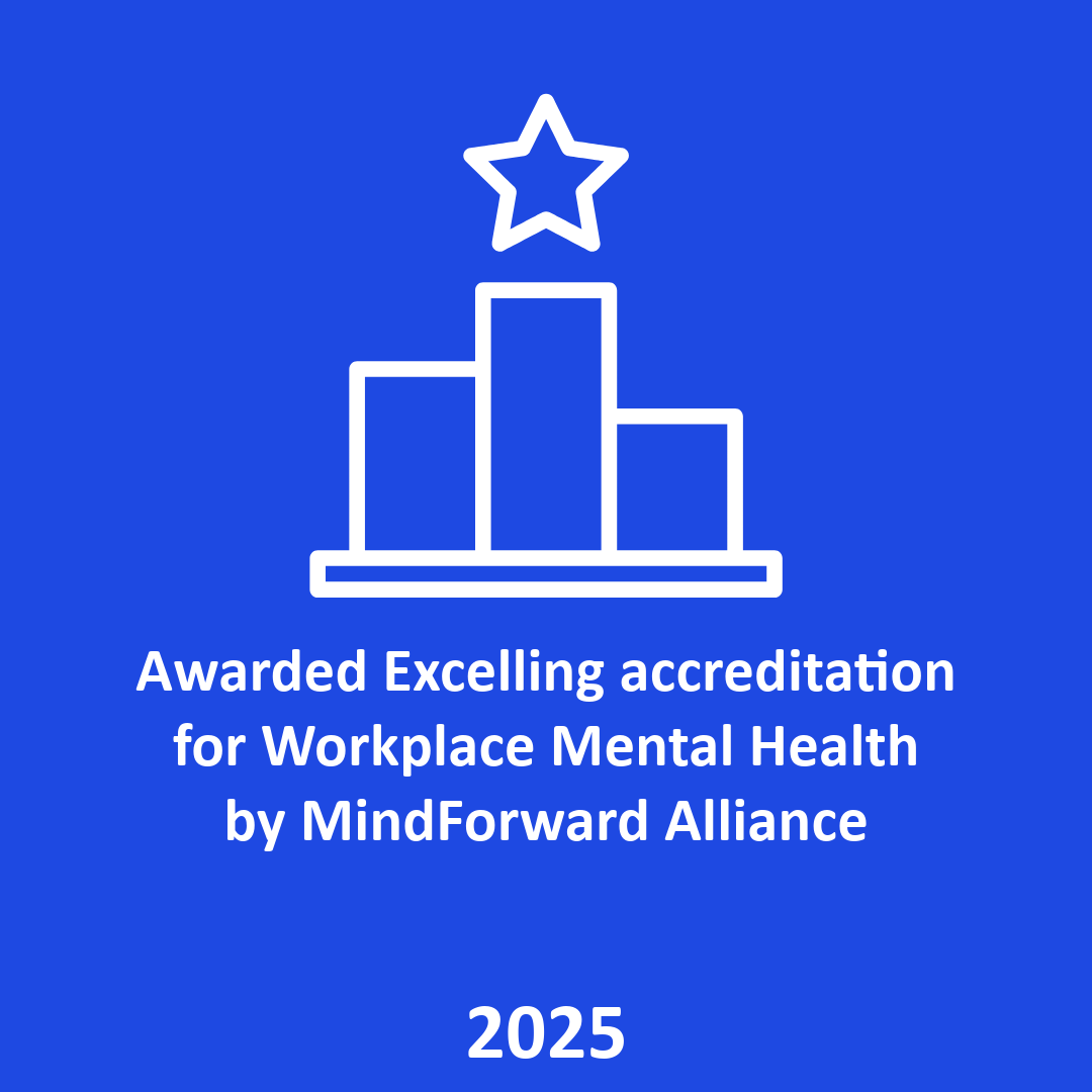 Awarded Excelling accreditation for Workplace Mental Health by MindForward Alliance 2026