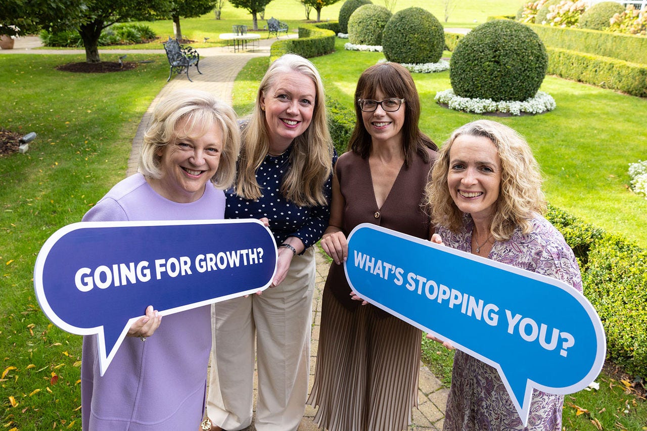 Pictured at the launch are: (l-r) Lead Entrepreneur Susan Spence, formerly SoftCo; Participant Sinead Timoney of Fehily Timoney & Co (who has just completed the 17th cycle of Going for Growth); Enterprise Ireland CEO Jenny Melia and Partner at KPMG Olivia Lynch.