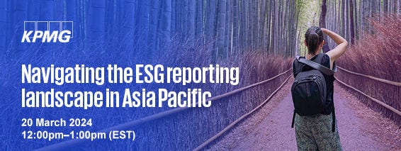 Navigating the ESG reporting landscape in Asia Pacific - 20 March