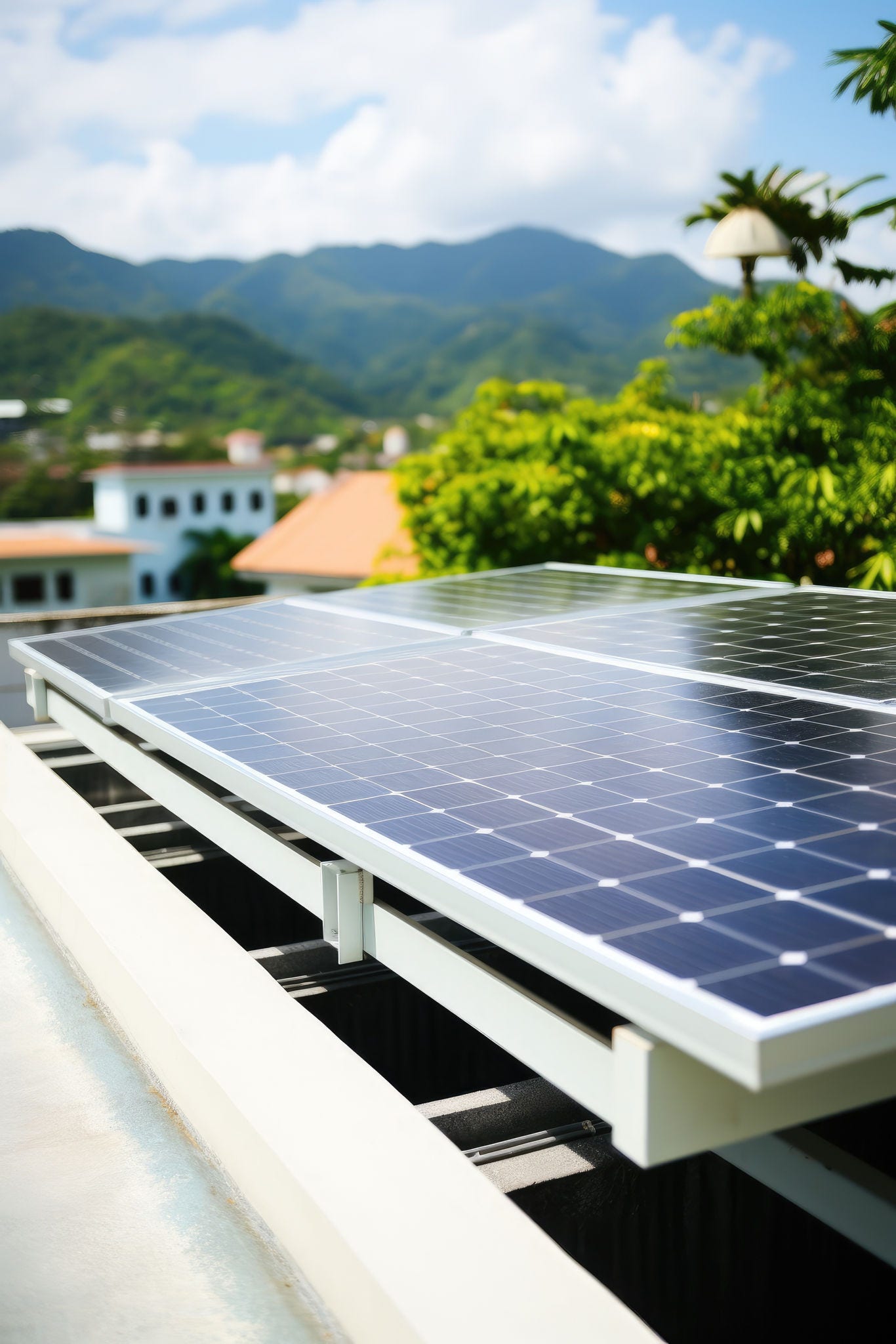 Solar panel on roof