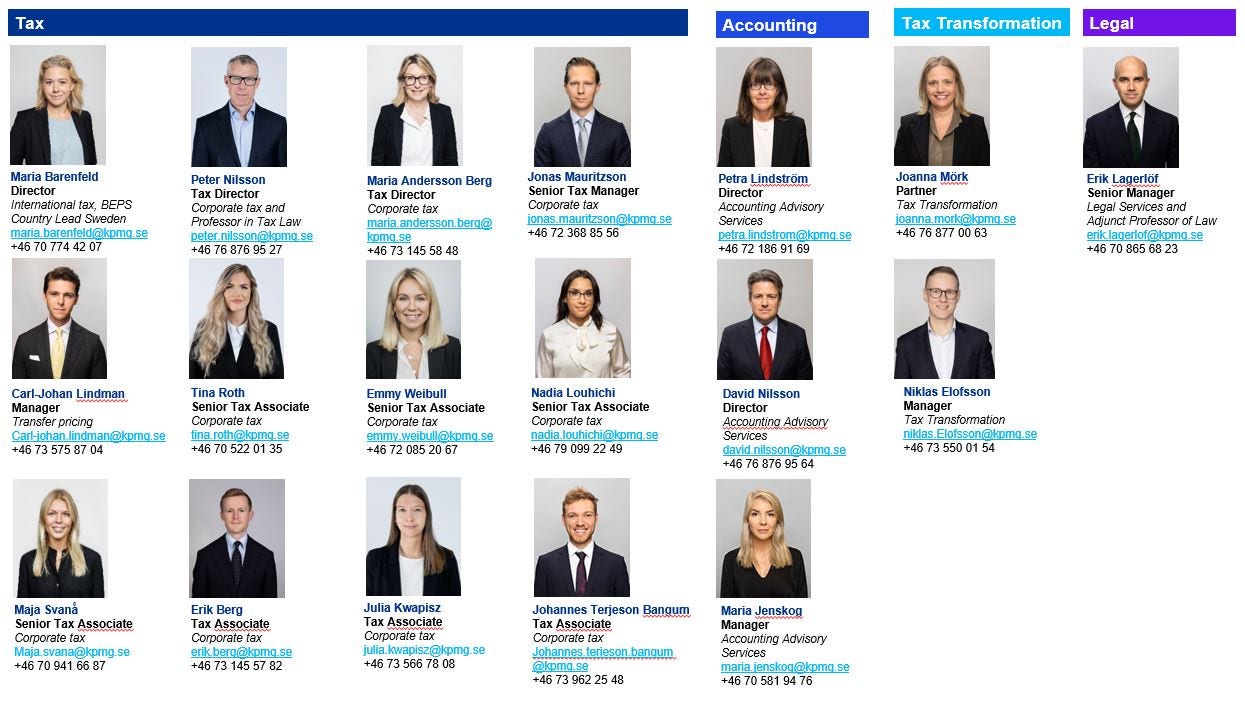 KPMG Sweden Pillar Two Team