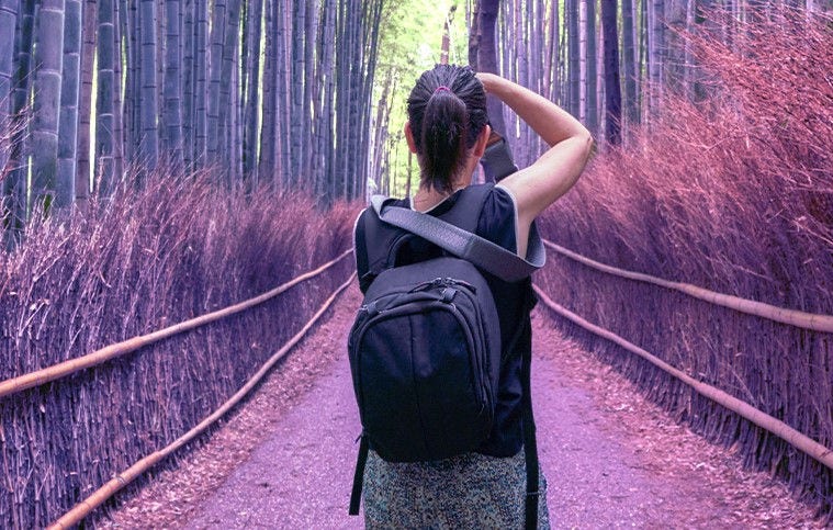 Woman in forest