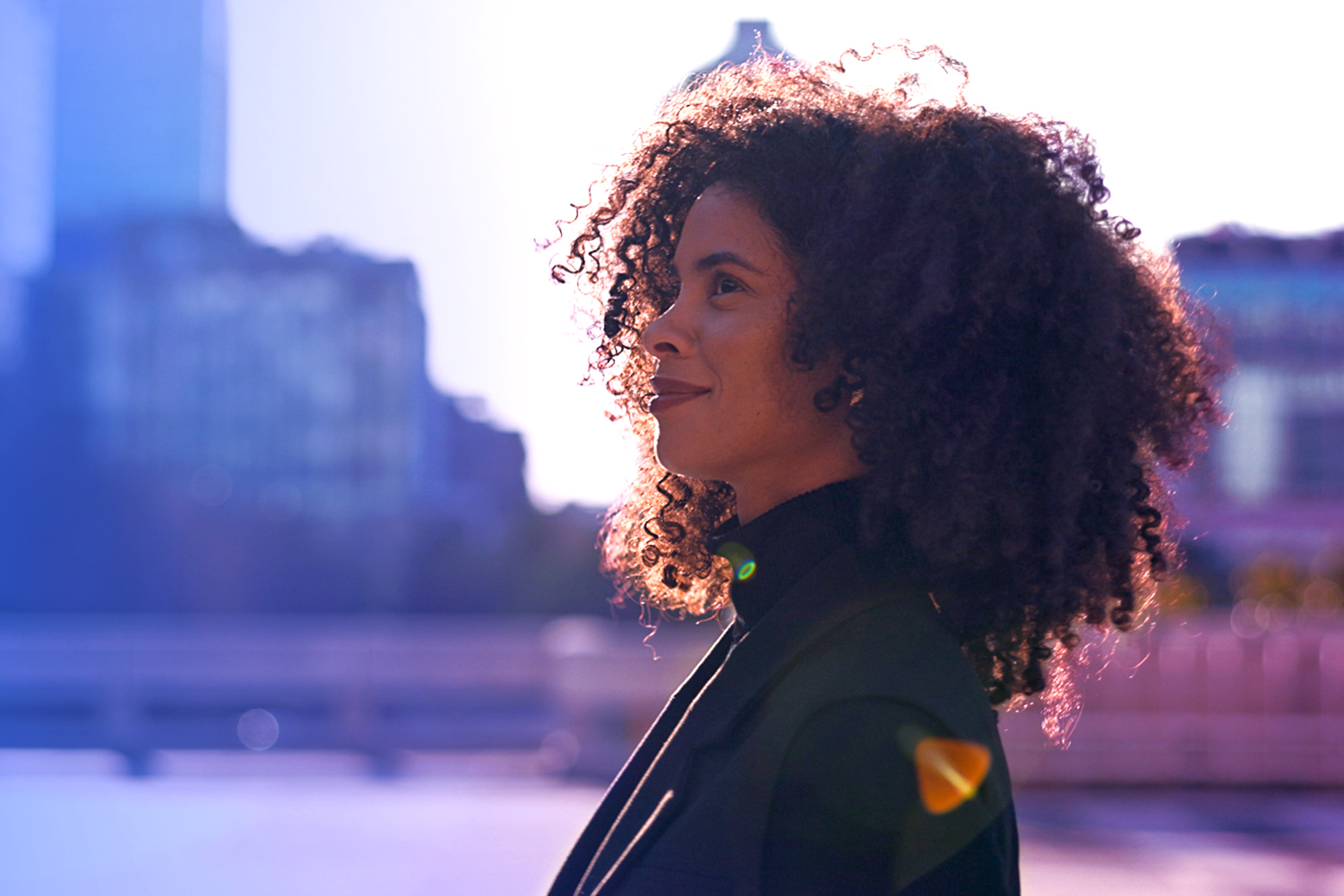 Lady in black formals smiling