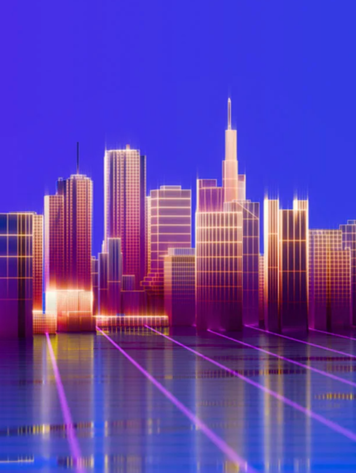 Virtuelle Hochhaus-Skyline