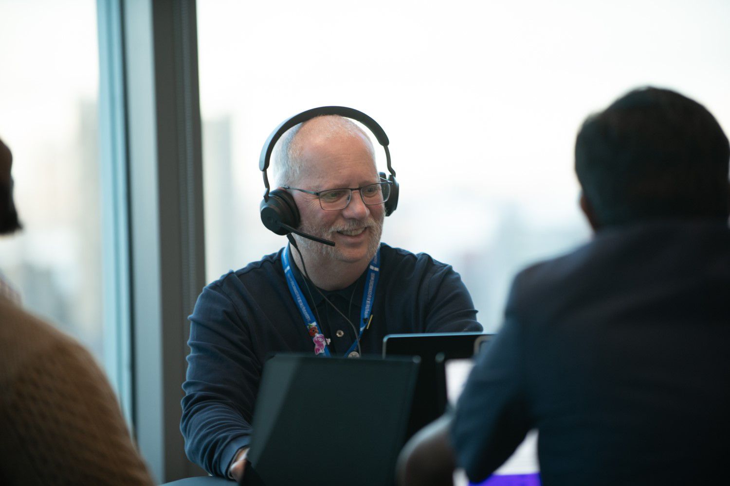 a man with headset